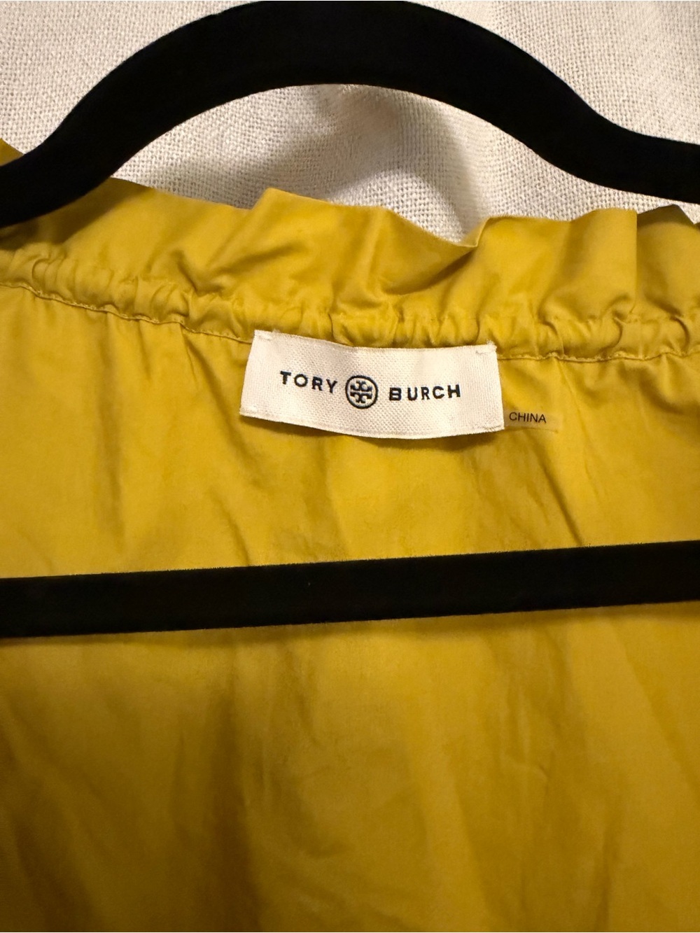Tory Burch Mustard Ruffle-Neck Button Front Top - Picture 2 of 2